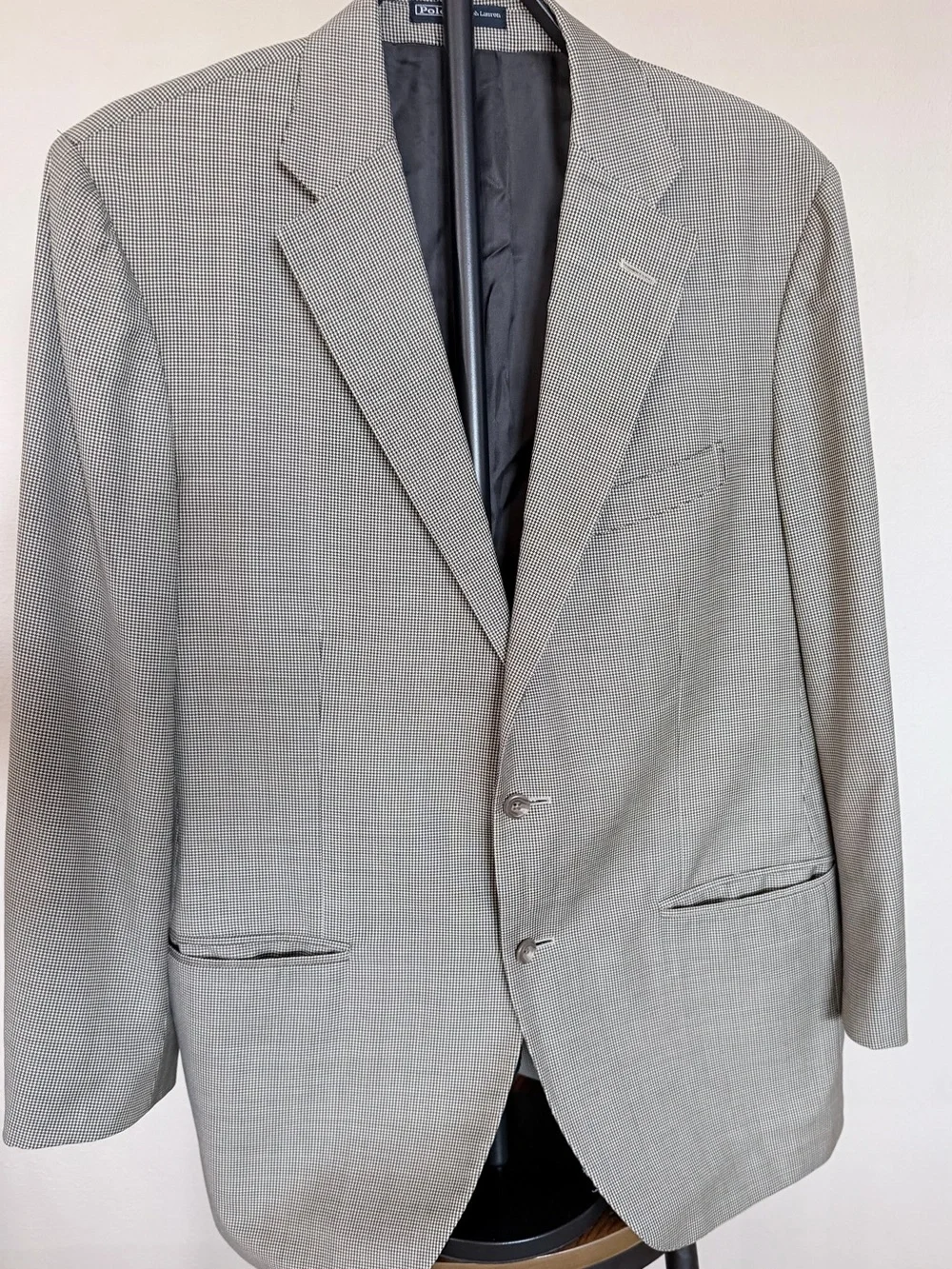 Ralph Lauren Gray Micro-Check Two-Button Sport Coat